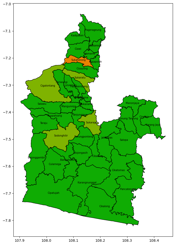 Tasikmalaya Regency PJU condition map