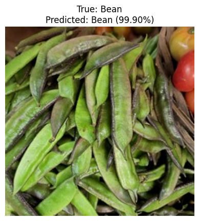 Vegetable classification inference example